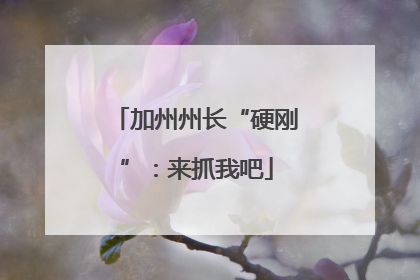 加州州长“硬刚”：来抓我吧