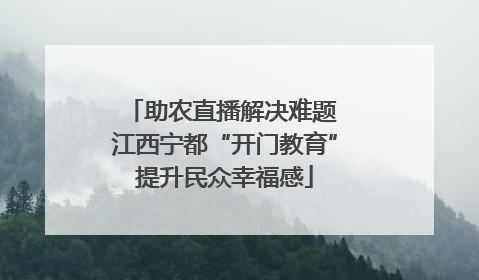 助农直播解决难题 江西宁都“开门教育”提升民众幸福感