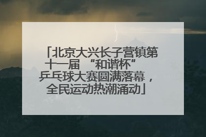 北京大兴长子营镇第十一届 “和谐杯” 乒乓球大赛圆满落幕，全民运动热潮涌动
