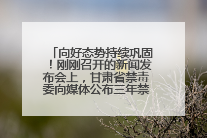 向好态势持续巩固！刚刚召开的新闻发布会上，甘肃省禁毒委向媒体公布三年禁毒工作“成绩单”