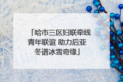 哈市三区妇联牵线青年联谊 助力后亚冬谱冰雪奇缘