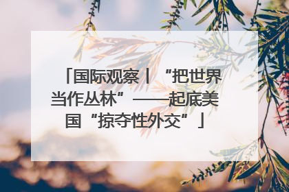 国际观察丨“把世界当作丛林”——起底美国“掠夺性外交”