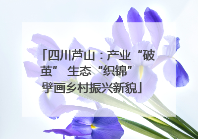四川芦山：产业“破茧” 生态“织锦” 擘画乡村振兴新貌