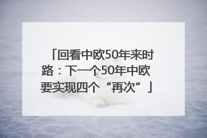 回看中欧50年来时路：下一个50年中欧要实现四个“再次”
