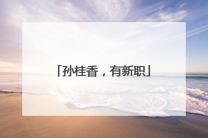 孙桂香，有新职