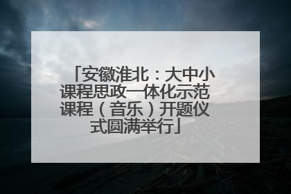 安徽淮北：大中小课程思政一体化示范课程（音乐）开题仪式圆满举行