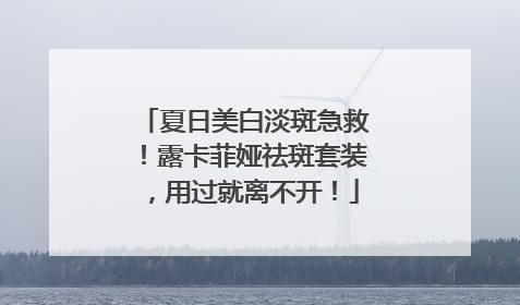 夏日美白淡斑急救！露卡菲娅祛斑套装，用过就离不开！