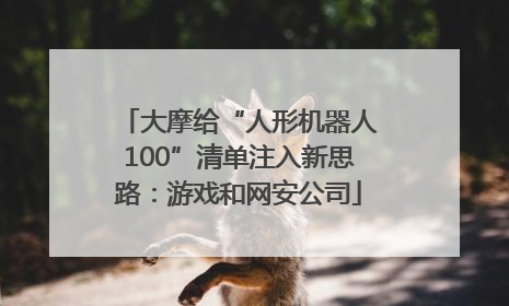 大摩给“人形机器人100”清单注入新思路：游戏和网安公司