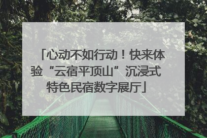心动不如行动！快来体验“云宿平顶山”沉浸式特色民宿数字展厅