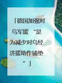 德国加强对乌军援 “是为减少对乌经济援助作铺垫”