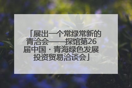 展出一个常绿常新的青洽会——探馆第26届中国・青海绿色发展投资贸易洽谈会