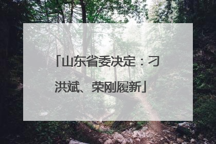 山东省委决定：刁洪斌、荣刚履新