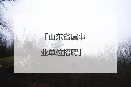 山东省属事业单位招聘