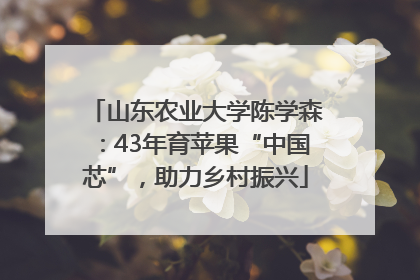 山东农业大学陈学森：43年育苹果“中国芯”，助力乡村振兴