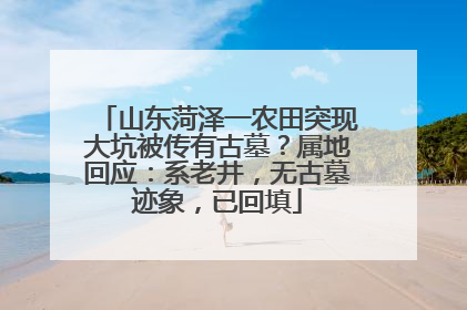 山东菏泽一农田突现大坑被传有古墓？属地回应：系老井，无古墓迹象，已回填
