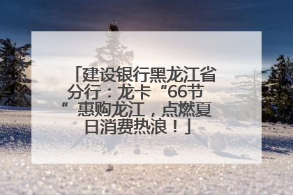 建设银行黑龙江省分行：龙卡“66节”惠购龙江，点燃夏日消费热浪！