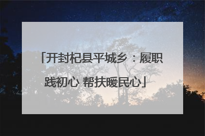 开封杞县平城乡：履职践初心 帮扶暖民心