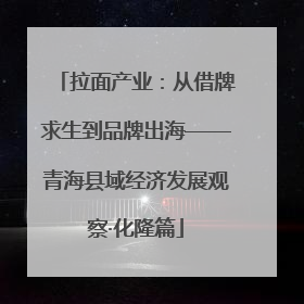 拉面产业：从借牌求生到品牌出海——青海县域经济发展观察·化隆篇