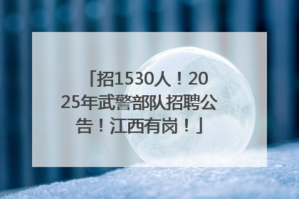 招1530人！2025年武警部队招聘公告！江西有岗！