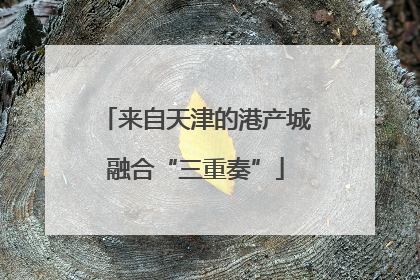 来自天津的港产城融合“三重奏”