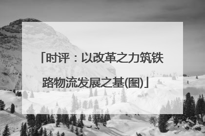 时评：以改革之力筑铁路物流发展之基(图)
