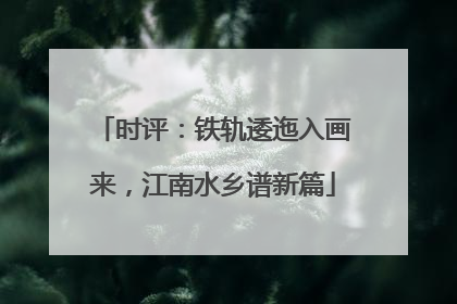 时评：铁轨逶迤入画来，江南水乡谱新篇