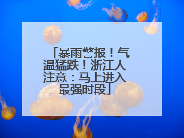暴雨警报！气温猛跌！浙江人注意：马上进入最强时段