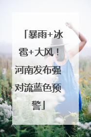 暴雨+冰雹+大风！河南发布强对流蓝色预警