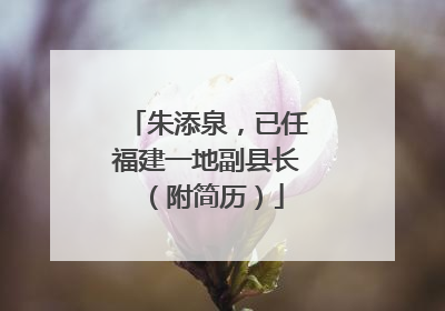 朱添泉，已任福建一地副县长（附简历）