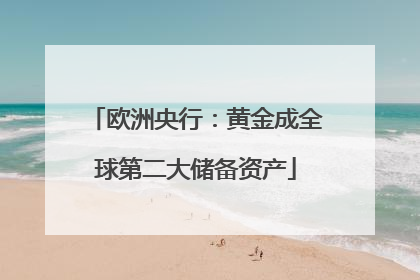 欧洲央行：黄金成全球第二大储备资产