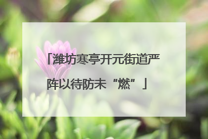 潍坊寒亭开元街道严阵以待防未“燃”