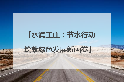 水润王庄：节水行动绘就绿色发展新画卷