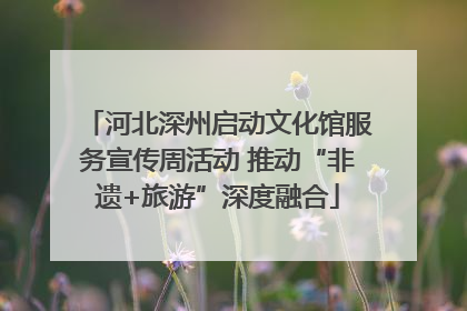 河北深州启动文化馆服务宣传周活动 推动“非遗+旅游”深度融合