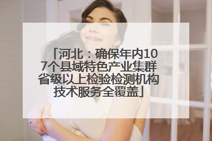 河北：确保年内107个县域特色产业集群省级以上检验检测机构技术服务全覆盖