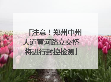 注意！郑州中州大道黄河路立交桥将进行封控检测