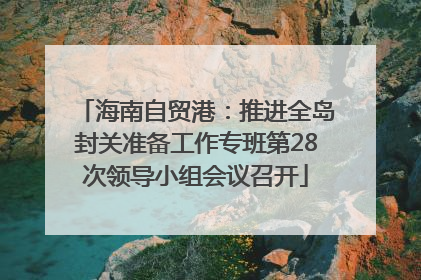 海南自贸港：推进全岛封关准备工作专班第28次领导小组会议召开