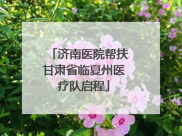 济南医院帮扶甘肃省临夏州医疗队启程