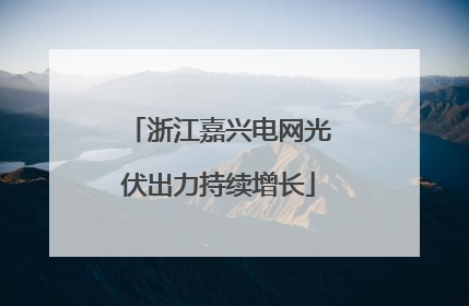 浙江嘉兴电网光伏出力持续增长