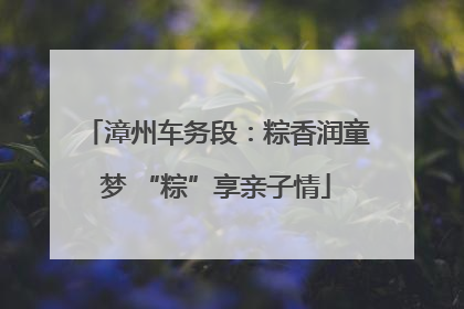 漳州车务段：粽香润童梦 “粽”享亲子情