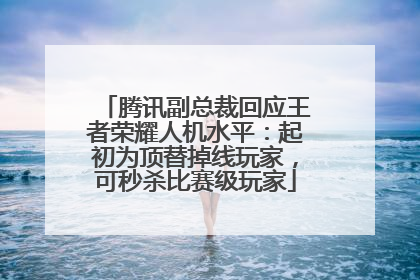 腾讯副总裁回应王者荣耀人机水平：起初为顶替掉线玩家，可秒杀比赛级玩家