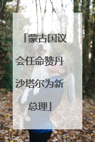 蒙古国议会任命赞丹沙塔尔为新总理