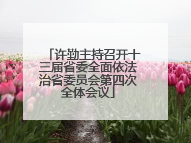 许勤主持召开十三届省委全面依法治省委员会第四次全体会议