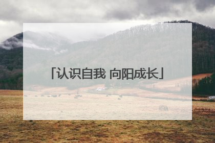 认识自我 向阳成长