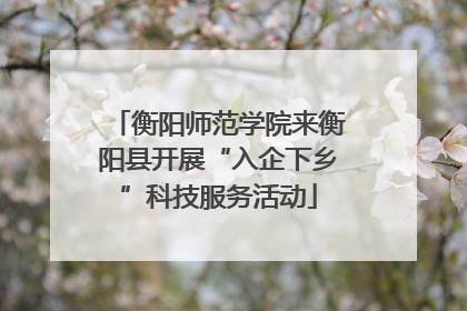 衡阳师范学院来衡阳县开展“入企下乡”科技服务活动