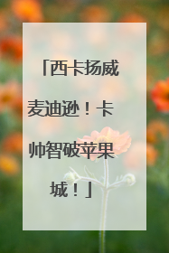 西卡扬威麦迪逊！卡帅智破苹果城！