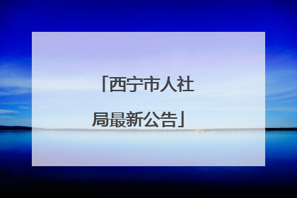 西宁市人社局最新公告