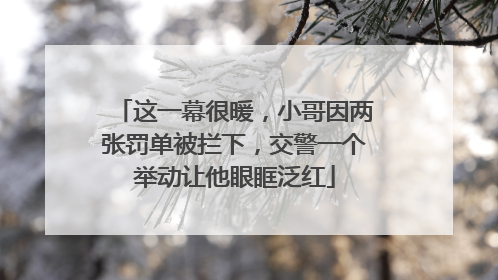 这一幕很暖，小哥因两张罚单被拦下，交警一个举动让他眼眶泛红