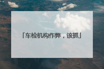 车检机构作弊，该抓
