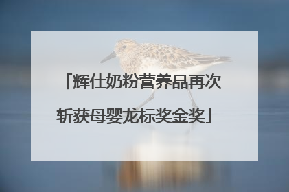 辉仕奶粉营养品再次斩获母婴龙标奖金奖