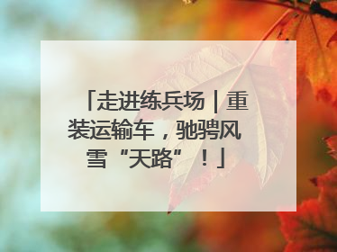 走进练兵场｜重装运输车，驰骋风雪“天路”！